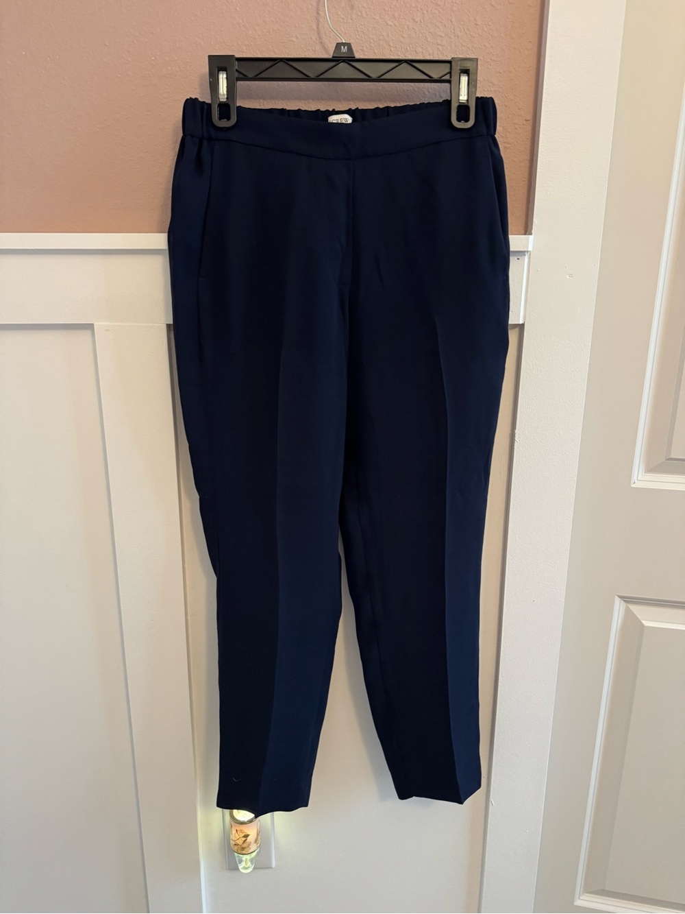 J.Crew Navy Blue Jamie Elastic Waist Cropped Trousers Ankle